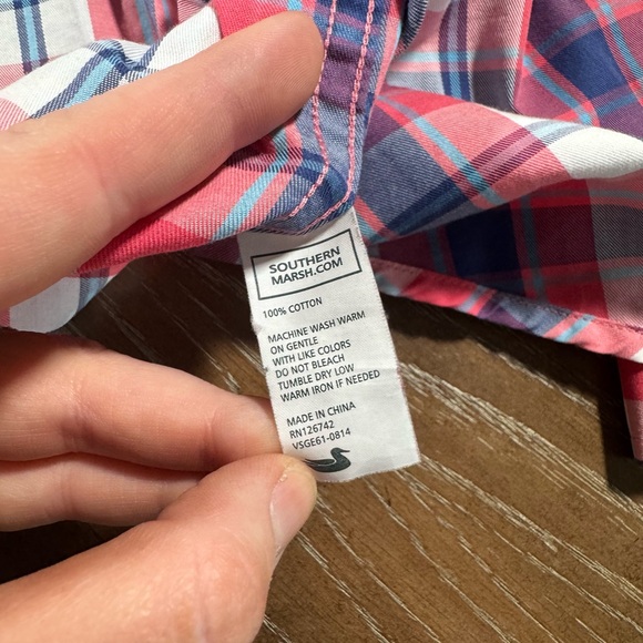 Southern Marsh Plaid Dress Shirt Performance Size Large Long‎ Sleeve Button Down - Picture 5 of 6